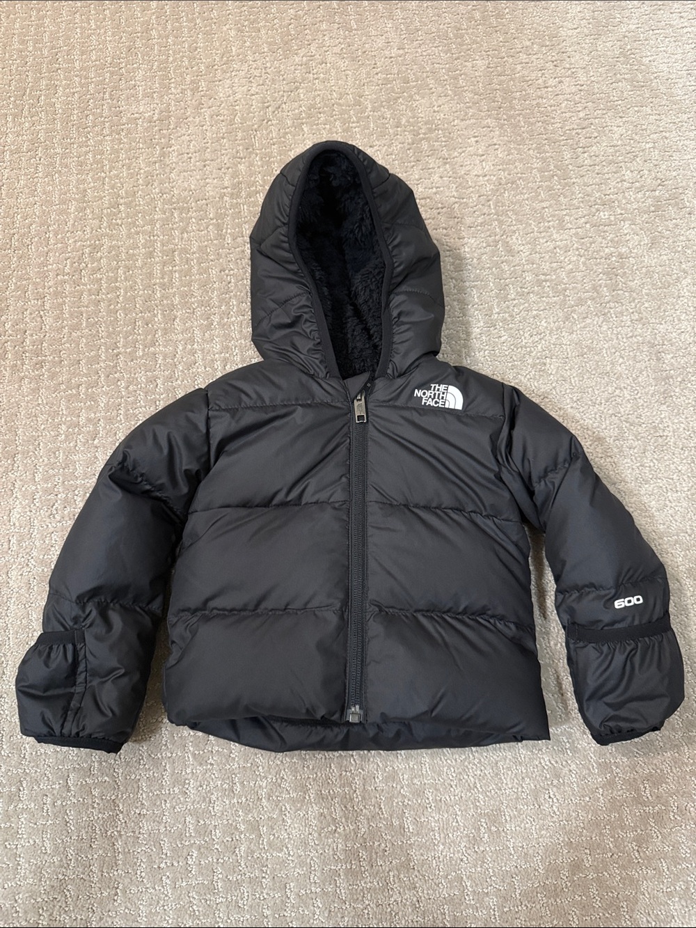 The North Face Kids Black Hooded Puffer Jacket